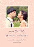 Classic Pink Ivy Photo Save-the-date 5x7 Flat Card