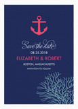 Nautical Design Save-the-date 5x7 Flat Card