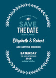 Laurel Design Save-the-date 5x7 Flat Card