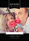 Classy Black Photo Save-the-date 5x7 Flat Card