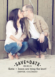 Black Lettering Overlay Save-the-date 5x7 Flat Card