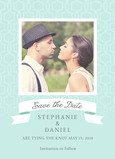 White Ribbon & Photo Save-the-date 5x7 Flat Card