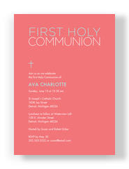 Color Block First Communion Invite - Girl 5x7 Flat Card