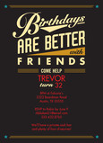 Better With Friends Birthday Invitation 5x7 Flat Card