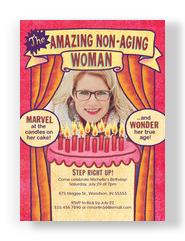 Non-aging Woman Birthday Invitation 5x7 Flat Card