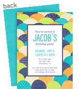 Fish Scale Pattern 1st Birthday Boy 5x7 Flat Card