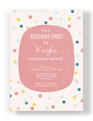 Raindrop Pattern 1st Birthday Girl 5x7 Flat Card