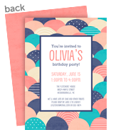 Fish Scale Pattern 1st Birthday Girl 5x7 Flat Card