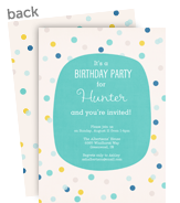 Raindrop Pattern 1st Birthday Boy 5x7 Flat Card