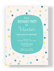 Raindrop Pattern 1st Birthday Boy 5x7 Flat Card