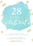 Watercolor Milestone Birthday Invitation 5x7 Flat Card
