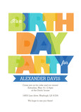 Colorful Lettering Birthday Invite Boy 5x7 Flat Card