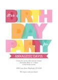 Colorful Lettering Birthday Invite Girl 5x7 Flat Card