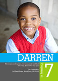 Color Block Photo Invite Boy 5x7 Flat Card