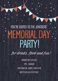 Festive Bunting Memorial Day Invite 5x7 Flat Card