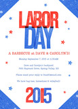 Red, White and Blue Labor Day Invite 5x7 Flat Card