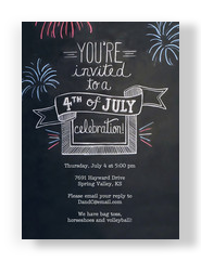 Chalkboard Design 4th of July Invite 5x7 Flat Card