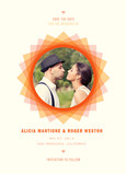 Geometric Photo Frame Save-the-date 5x7 Flat Card