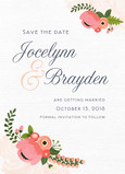 Vintage Floral Look Save-the-date 5x7 Flat Card