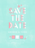 Pastel Lettering Design Save-the-date 5x7 Flat Card