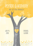 Letterpress Tree Save-the-date 5x7 Flat Card