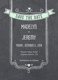 Chalkboard with Banner Save-the-date 5x7 Flat Card