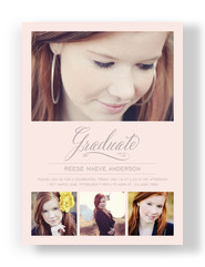 Formal Script Photo Grad Invite 5x7 Flat Card