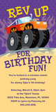 Monster Truck Birthday Invitation 4x8 Flat Card