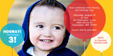 Photo & Balloons Invitation Yellow 8x4 Flat Card