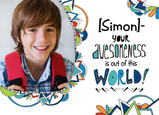 Colorful Boy Photo Birthday Card 7x5 Folded Card