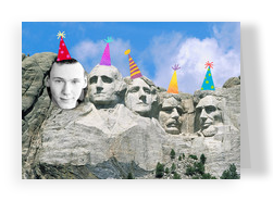 Mount Rushmore Birthday Photo 7x5 Folded Card
