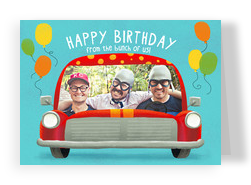 Birthday Clown Car from All of Us 7x5 Folded Card