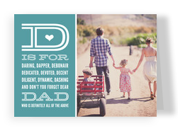 D is for Dad 7x5 Folded Card