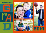 Retro Graphic Grad Multi-photo 7x5 Folded Card