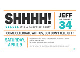 Block Lettering Surprise Party Invitation 7x5 Flat Card