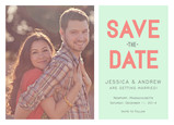 Block Lettering Photo Save-the-date 7x5 Flat Card