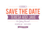 Bold Graphic Save-the-date 7x5 Flat Card