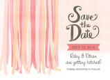Watercolor Ribbons Save-the-date 7x5 Flat Card