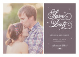 Script & Sparkles Photo Save-the-date 7x5 Flat Card