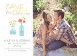 Whimsical Floral Photo Save-the-date 7x5 Flat Card