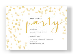 Script & Shimmer Party Invitation 7x5 Flat Card