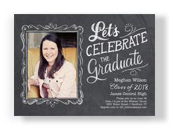 Chalkboard Photo Grad Announcement 7x5 Flat Card
