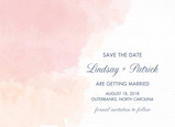Pink Watercolor Save-the-date 7x5 Flat Card