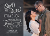 Chalkboard & Photo Save-the-date 7x5 Flat Card