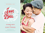 Laurel and Lettering Save-the-date 7x5 Flat Card