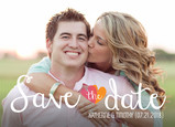 Lettering Overlay Save-the-date 7x5 Flat Card
