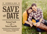 Rustic Kraft Paper Save-the-date 7x5 Flat Card