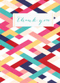 Bold Pattern Colorful Thank You 3.75x5.25 Folded Card
