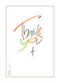 Colorful Lettering Thank You 3.75x5.25 Folded Card