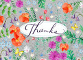 Traditional Floral Thanks 5.25x3.75 Folded Card